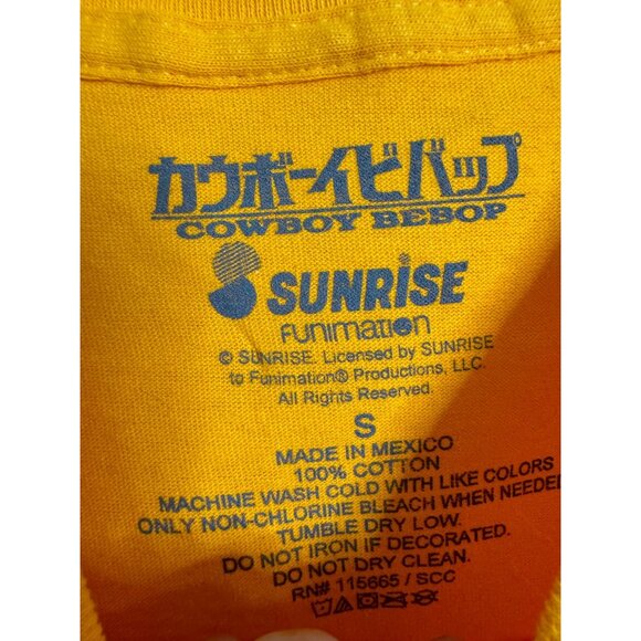 Cowboy Bebop Men's Shirt Sunrise funimation Size Small Yellow NWOT - Picture 3 of 6